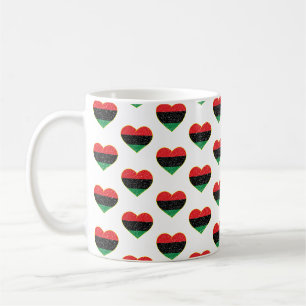 Pan African flag heart Afro American Black history Coffee Mug