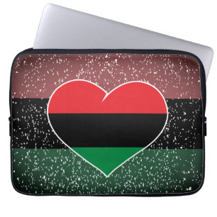 Pan African flag heart Afro American Black history Laptop Sleeve