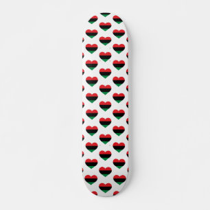 Pan African flag heart Afro American Black history Skateboard