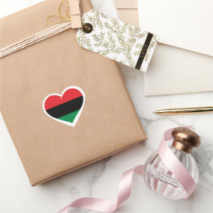 Pan African flag heart Afro American Black history Sticker