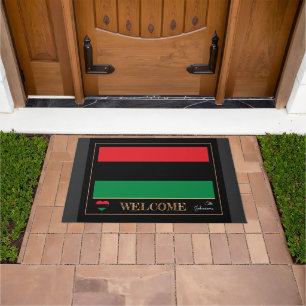 Pan African Flag house mat & Unia Symbol / Welcome