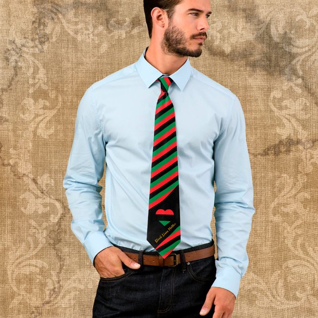 Pan African Flag Stripes, Unia Flag Symbol Kwanzaa Tie (Creator Uploaded)