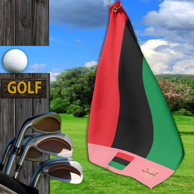 Pan African flag & Unia flag monogrammed / symbol Golf Towel (Creator Uploaded)