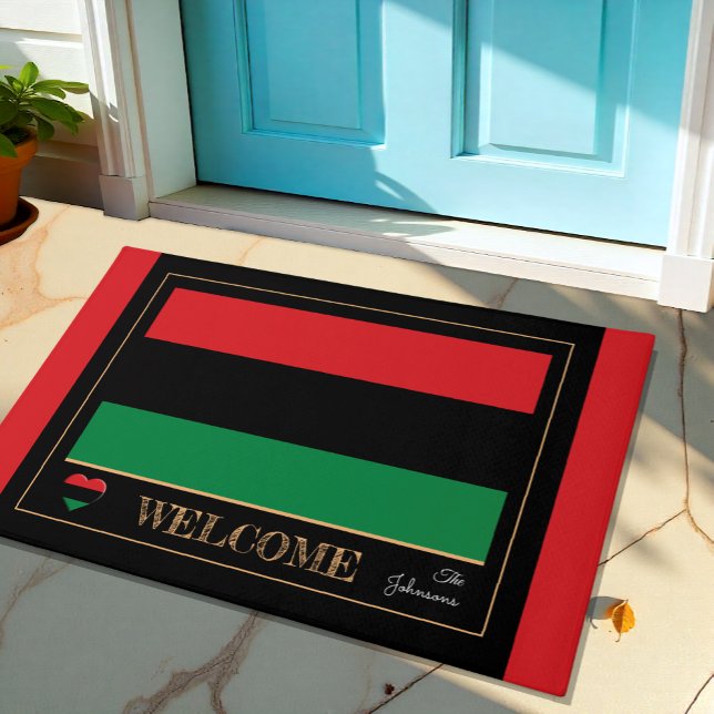Pan African Flag & Unia Symbol house mats/Welcome Doormat (Creator Uploaded)