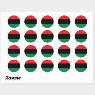 Pan African Flag & UNIA Symbol / sports fan Classic Round Sticker