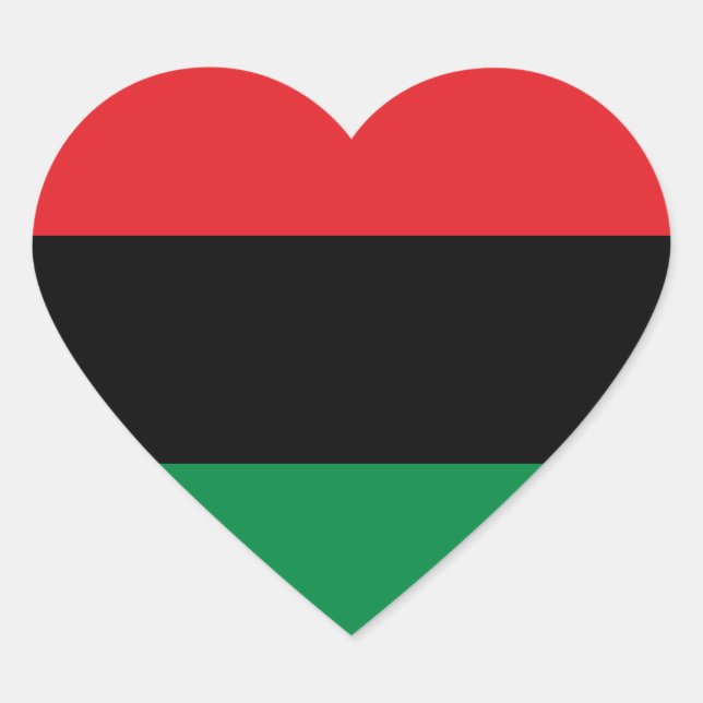 Pan African Flag & Unia Symbol / sports fan Heart Sticker (Front)