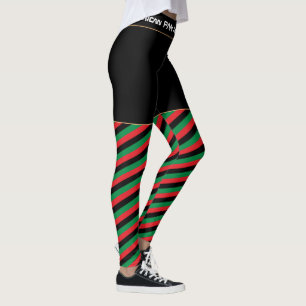 Pan African Flag & UNIA Symbol / sports fan Leggings