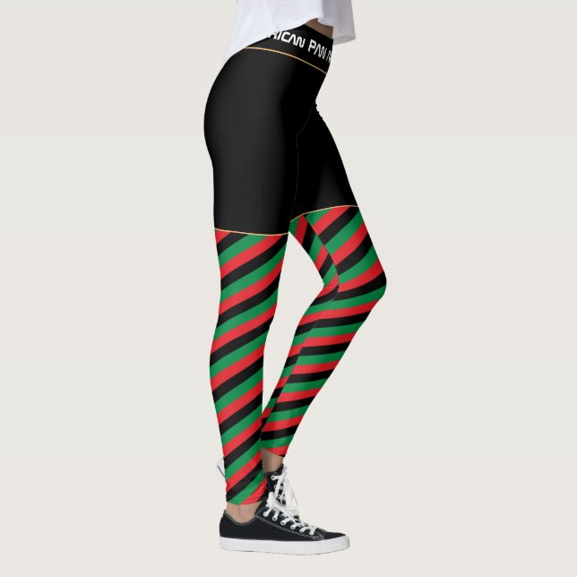 Pan African Flag & UNIA Symbol / sports fan Leggings (Right)