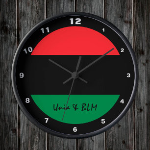 Pan African Flag & Unia Symbol / sports fan Round Clock