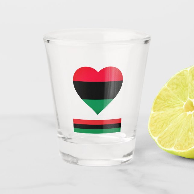 Pan African Flag & UNIA Symbol Tri / sports fan Shot Glass (Front)