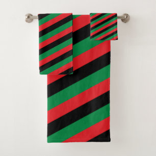 Pan African Flag & Union Symbol / sports fan Bath Towel Set