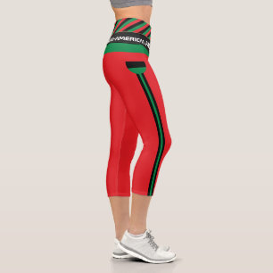 Pan African Flag & Union Symbol / sports fan Capri Leggings