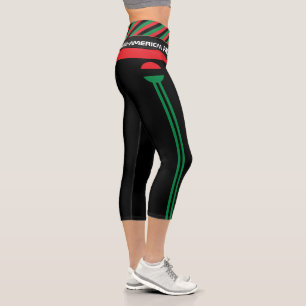 Pan African Flag & Union Symbol / sports fan Capri Leggings