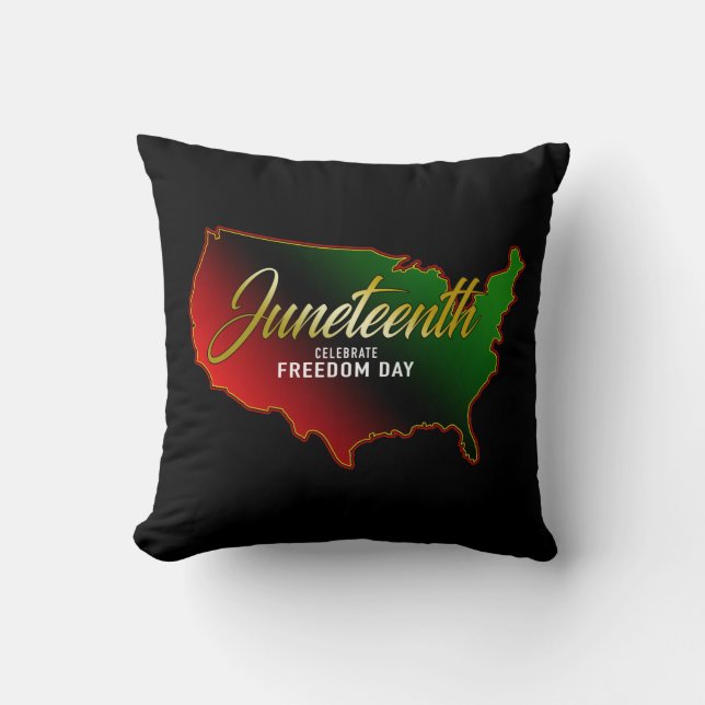 Pan African, Juneteenth  Throw Pillow (Front)