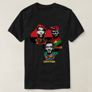 Pan-African Map – Sankara, Traoré and Lumumba T-Shirt