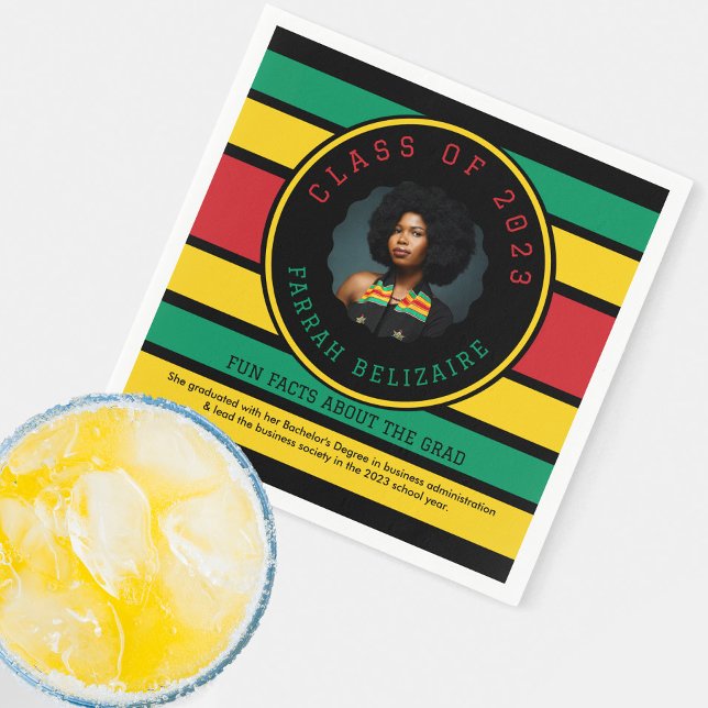 Pan African Photo Graduation Fun Facts Napkin (Creator Uploaded)