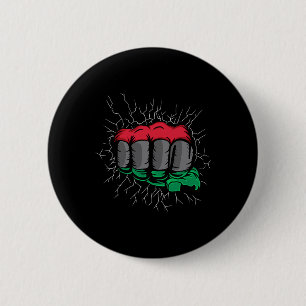 Pan African Unia Flag Fist Black History Month Ame 6 Cm Round Badge