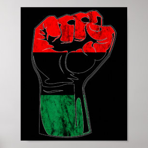 Pan African Unia Flag Handfist Black History Junet Poster