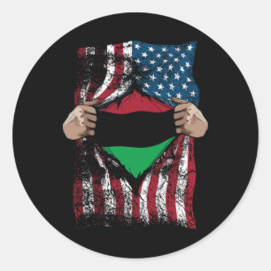 Pan African Unia Flag Loyal Afro-americans Usa Gif Classic Round Sticker