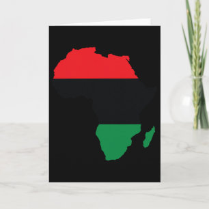 Pan African Unia Flag Map Continent Black History  Card