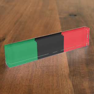 Pan African UNIA Flag Nameplate