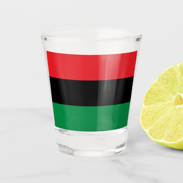 Pan African UNIA Flag Shot Glass (Front)