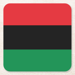 Pan African UNIA Flag Square Paper Coaster