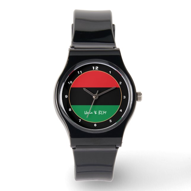 Pan African, Unia Flag Symbol trendy fashion watch (Front)