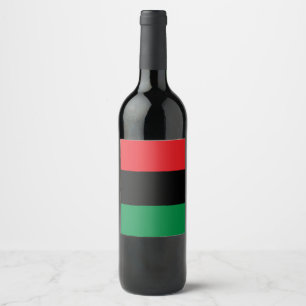 Pan African UNIA Flag Wine Label