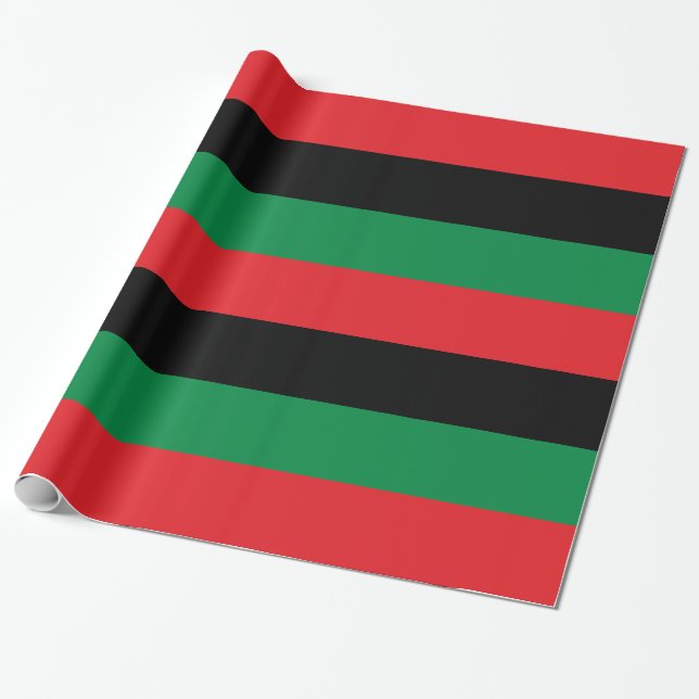 Pan African UNIA Flag Wrapping Paper (Unrolled)