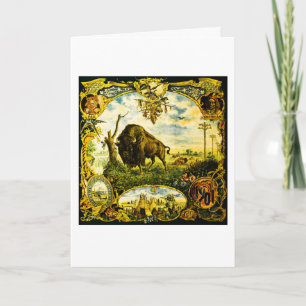 Pan Am Expo with Bison and Native American Motifs Card
