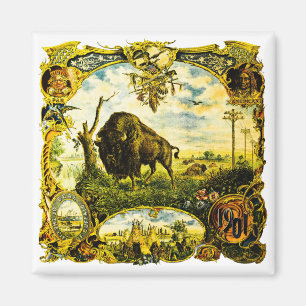 Pan Am Expo with Bison and Native American Motifs Magnet