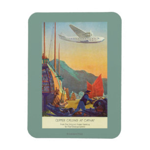 Pan-American Clipper Flying Over China Magnet