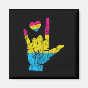 Pan ASL Pride Pansexual Hearing Loss Deaf Awarenes Magnet