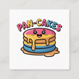 Pan-Cakes Funny Pansexual LGBTQ Funny Pride  Square Business Card