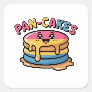 Pan-Cakes Funny Pansexual LGBTQ Funny Pride Square Sticker