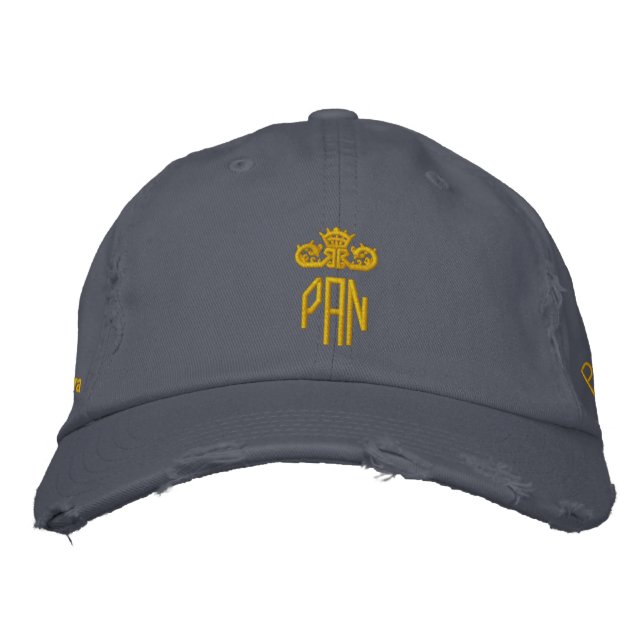 PAN-Cap-blue x gold Embroidered Hat (Front)