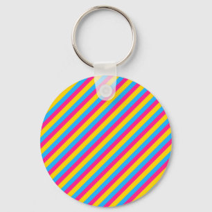 Pan Colour Stripes Pansexual Pride Key Ring