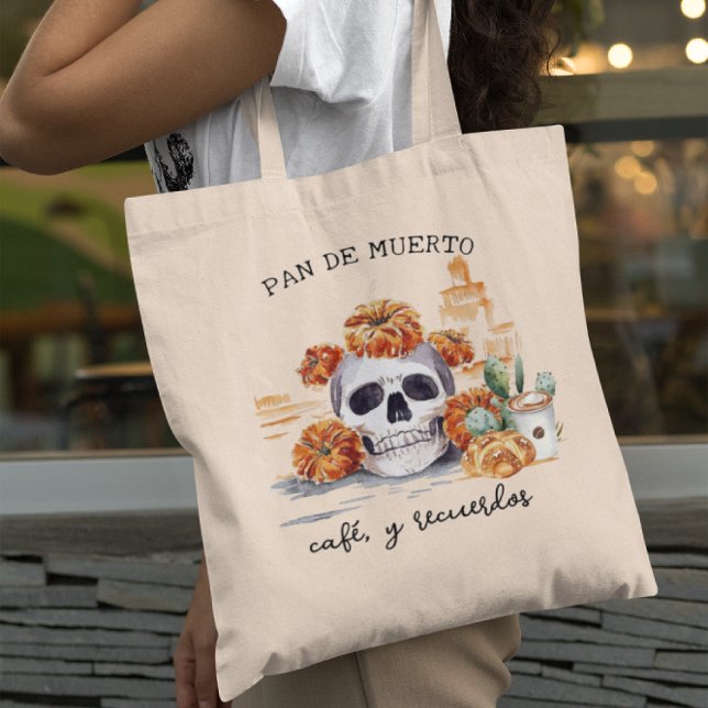Pan de Muerto | Café y Recuerdos Día de Muertos Tote Bag (Creator Uploaded)