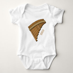Pan flute / panpipes cartoon illustration  baby bodysuit