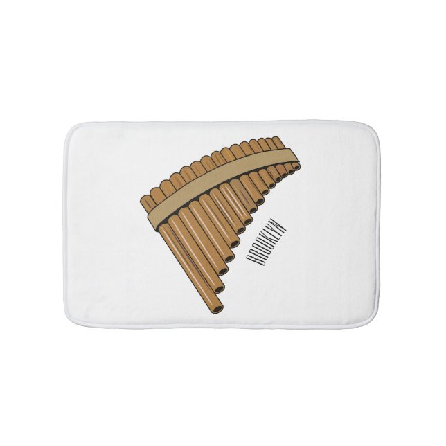Pan flute / panpipes cartoon illustration  bath mat (Front)
