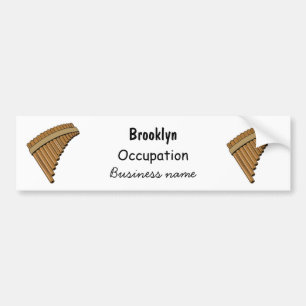 Pan flute / panpipes cartoon illustration  bumper sticker