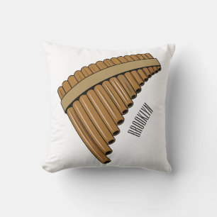 Pan flute / panpipes cartoon illustration  cushion