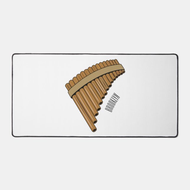 Pan flute / panpipes cartoon illustration  desk mat (Front)