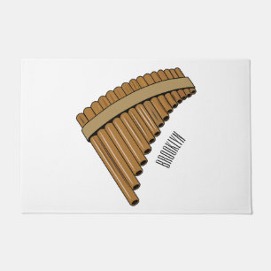Pan flute / panpipes cartoon illustration  doormat