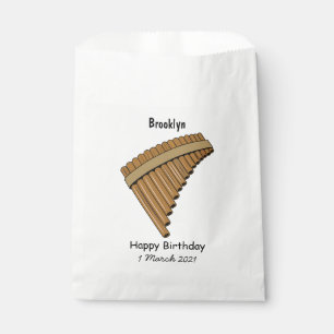 Pan flute / panpipes cartoon illustration favour bag