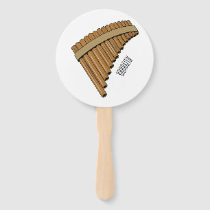 Pan flute / panpipes cartoon illustration hand fan