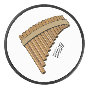 Pan flute / panpipes cartoon illustration  hockey puck