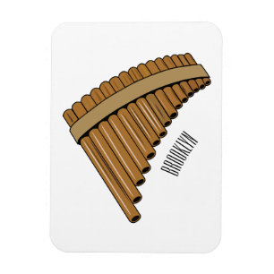 Pan flute / panpipes cartoon illustration  magnet
