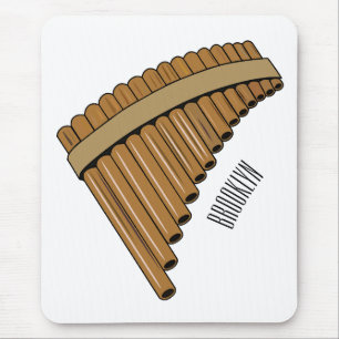 Pan flute / panpipes cartoon illustration mouse pad
